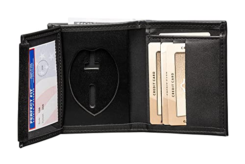 Perfect Fit Shield Wallets Miami Dade County Sheriff Badge Wallet Black Leather Hidden Badge and ID Holder (cutout 206)2