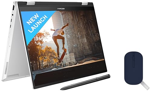 Image of ASUS Zenbook 14 Flip OLED (2023), Intel Core EVO i7-1360P 13th Gen, 14 inch (35.56 cm) 2.8K 90Hz OLED, (16GB RAM & 1TB SSD), UP3404VA-KN753WS Marshmallow MD100 Mouse (Blue)