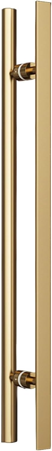 Barn Door Handle 59in/47in/39in / 31in/23in/15.7in Long Door Handle, Commercial H Shape Glass Pull Push gate Handles, Black Gold Silver Gate Pull Bar(Gold,150cm/59in)