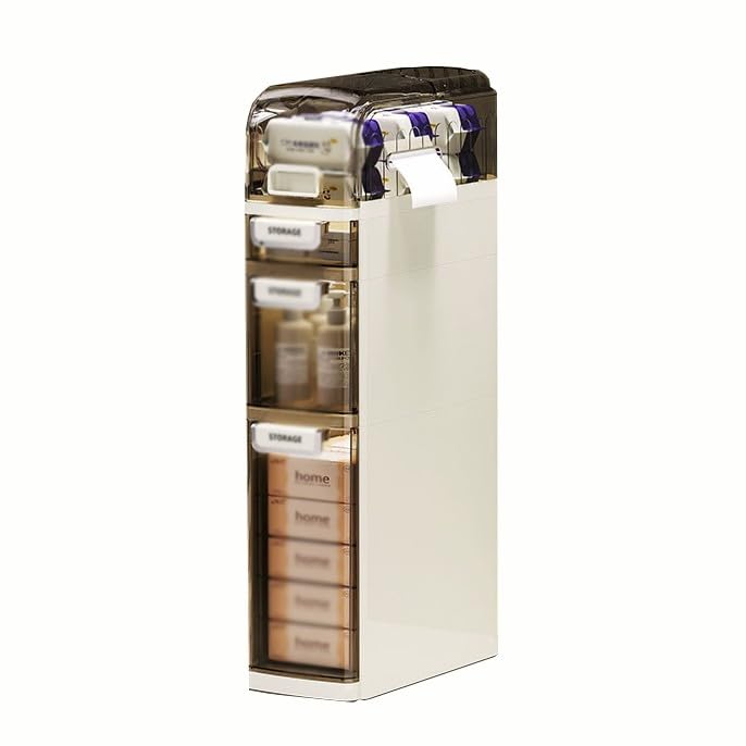 XaEjNzwDT Armario baño Estrecho Armario de Baño, Mueble Baño, Armario Estrecho, Mueble Auxiliar, Cajonera con Ruedas, Aparador para Baño COC(Color:78cm,Size:)