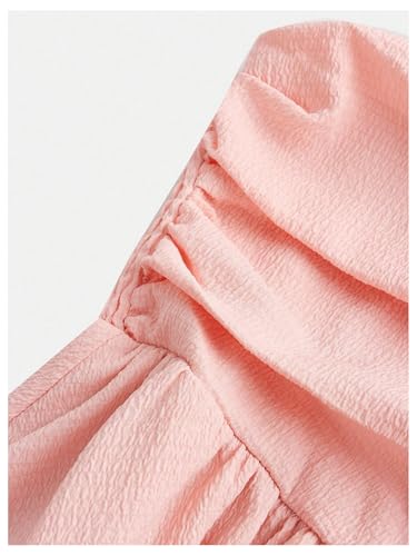 Image of SHENHE Girl's Smocked Ruched A Line Swing Dress Layered Tie Shoulder Flowy Cami Short Dress