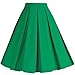 Produktbild DresseverBrand Damen Rockabilly Rock A Linie Retro Rock Midi Swing Röcke Green Medium