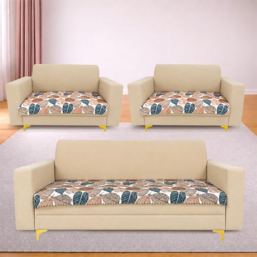 Image of Homerz Premium Printed Quilted Velvet Sofa Slip Cover Protector with Tassels, Sofa Mat, Exact Size, Antislip Cover (Folia, 7 (3+2+2) Seater, Half)