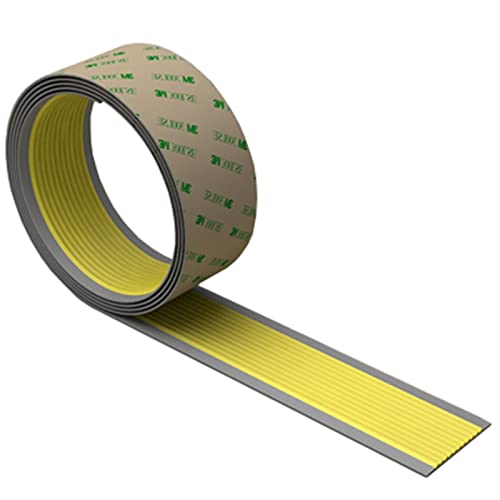 übergangsprofil 6 Cm / 2,4 Zoll Breiter Flacher Übergangsstreifen, Vinyl-Anti-Rutsch-Treppenkanten-Bodenteilerstreifen, Schwellenabdeckung für Türöffnung, Kürzbar ( Color : Yellow , Size : 3m/10ft ) Cover