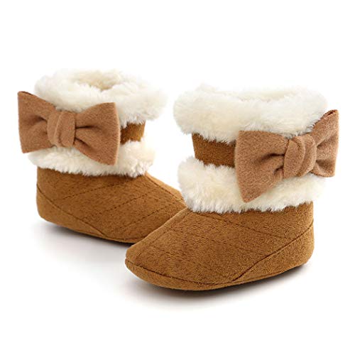 Babitina Infant Boots Winter Baby Girl Shoes Soft Sole Anti-Slip Toddler Snow Warm Prewalker Newborn Boots(0-6 Months M Us Infant,A-Brown) #TOP3