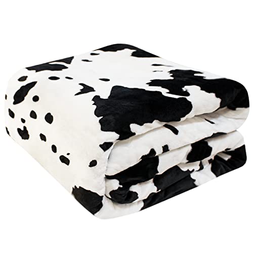 Fuzzy Black Cow Print Blanket Adult Baby Soft Warm Cozy Fleece Cat And Dog Blanket Soft & Warm Fleece Flannel Pet Blanket, Great Pet Throw(40 * 50In) #TOP3