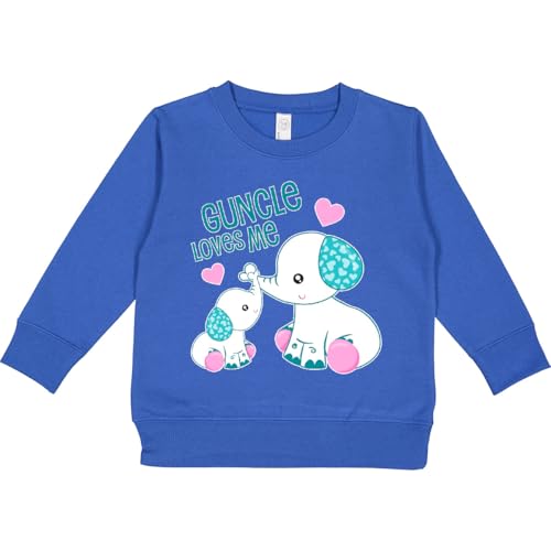 inktastic Guncle Loves Me-cute Elephants Toddler Sweatshirt 4T Royal 2e644
