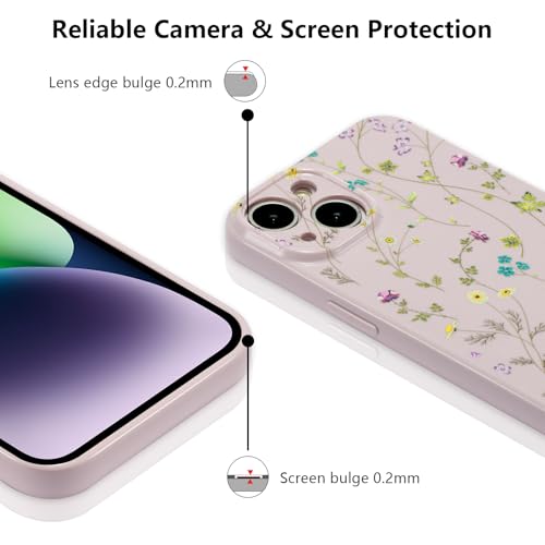 Coque iPhone 13 motif fleurs violettes en silicone souple antichoc - 5
