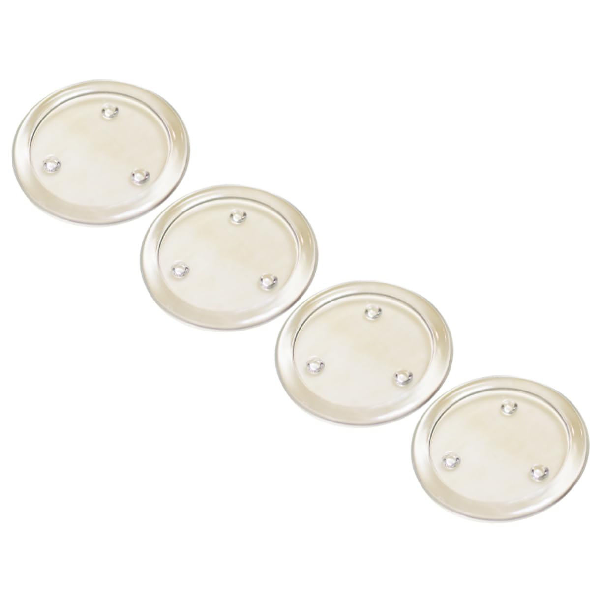 4 Supporti Rotondi in Vetro per Candele, Bianco, 4 Pezzi