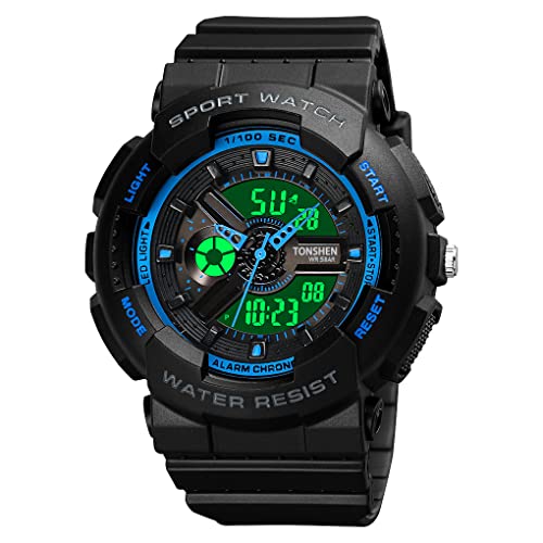 Montre sport femme TONSHEN étanche 50M avec double affichage LED quartz