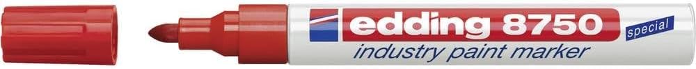 Edding 8750 industry paint marker - red - 1 pen - round nib 2-4 mm - paint marker for writing on dusty, slightly oily surfaces, tyres, metal, glass and wood - permanent, waterproof
