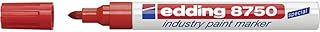 edding 8750 marcador de tinta opaca industrial - rojo - 1 rotulador - punta redonda 2-4mm - rotulador superficies polvorientas, grasientas, neumáticos, metal, vidrio, madera - permanente, impermeable