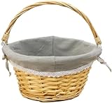 Oypeip Easter Basket, Nature Easter Baskets for Kids, Large Wicker Easter Basket Empty with Handle, Basket Tags, Woven Rope Egg Easter Baskets for Boys Girls Babies Toddler Infant, picnic basket