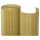 NOOR Sichtschutzmatte PVC 1,2 x 10m Bambus I Wasserdichter Sichtschutz aus Kunststoff für Gärten I UV-beständige Zaunmatte für Tennisplätze und Balkone