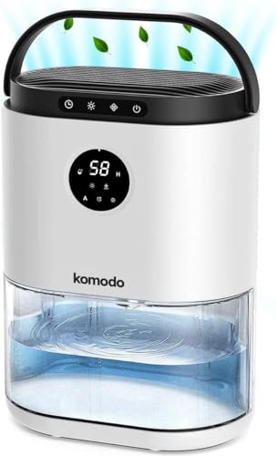 Komodo Luftentfeuchter Humi S - 20L Pro Tag - Schlafzimmer, Badezimmer, Haus & Keller - Entfeuchter - Wasch-Trockenfunktion - Verhindert Schimmel (800ml)