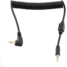 2.5mm to L1 Camera Shutter Release Cable Remote Control Cord Speedlight Flash Trigger Connect Spring Coiled Wire Cord for Panasonic GH4 GH3 GH2 GH1 DMC-FZ2500 FZ2000