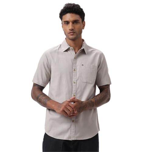 Image of WROGN Men's Cotton Shirt | Solid | Regular Fit
