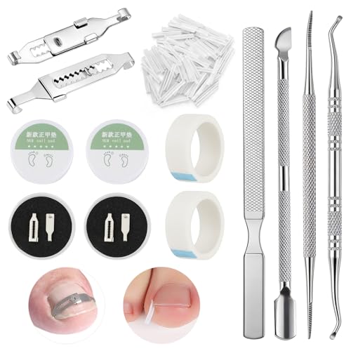 Leikedun - Eingewachsene Zehennägel Set, Korrektor Pediküre Nagelspange Edelstahl Fusspflege Set Professionell für Paronychie Eingewachsene Fußnägel