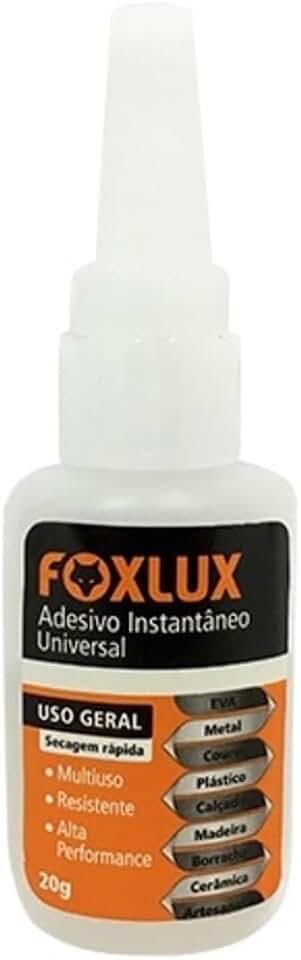 Adesivo Instantâneo Universal Foxlux 20g Cola Rápida Multiuso