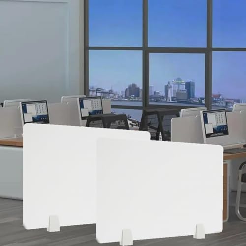 Image of Privacy Desk Panel with Countertop 12 16 20 22 24 in Height, Privacy Desk Panel for Office Partitions/Cashier, PVC Screens for Table/Study(2PCS,L x H 32 x 12in/80 x 30cm)