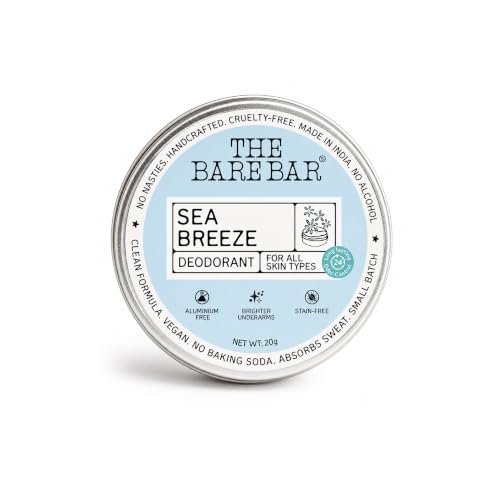 Image of The Bare Bar Sea Breeze Natural Deodorant 20g | Up to 24-Hour Odour Control | Aluminium-Free | Long-Lasting Freshness | Deo for Women & Men
