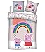 AYMAX Peppa Świnka tęczowa dwustronna pościel 135/200 + 80/80 cm