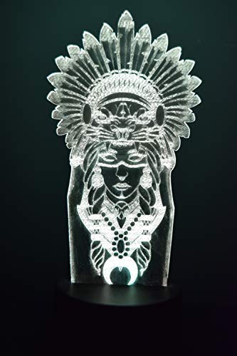Lampe illusion LED 3D Shaman télécommande interrupteur tactile lumière nuit - 3