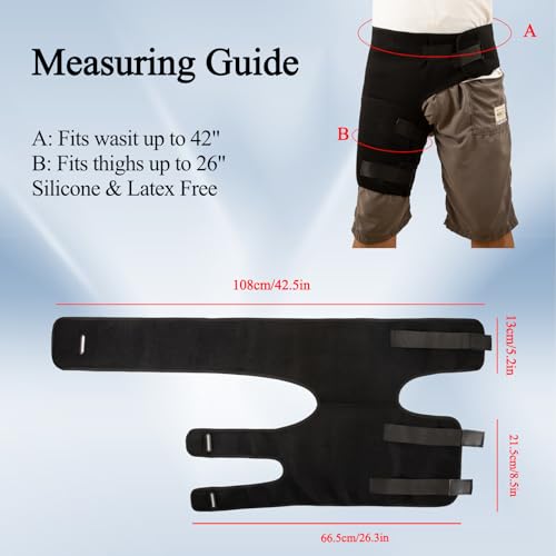 2 Pcs Hip Brace for Sciatica Pain Relief,Adjustable Compression Support Wrap for Sciatic Nerve, Pulled Thigh, Hip Fleхоr Strain,Hamstring Pull,Groin Injury Sleeve,Sacroiliac Joint Support Stabilizer