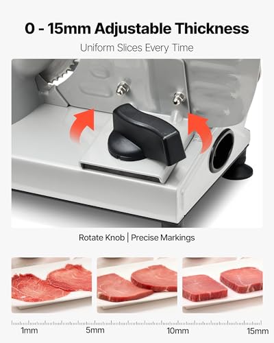 Image of VEVOR Meat Slicer, 6.7 inch Electric Deli Slicer Machine with 2 SUS420 Blades