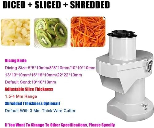 Electric Vegetable Dicer 200W -Slicer Machine for Potatoes with Mincing Blades-Commercial Grade Grater for Efficient Food Preparation