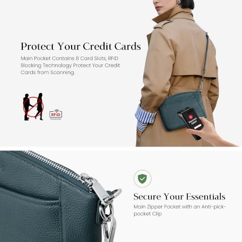 Image of befen Genuine Leather Anti-Theft Small Crossbody Bags for Women Travel
