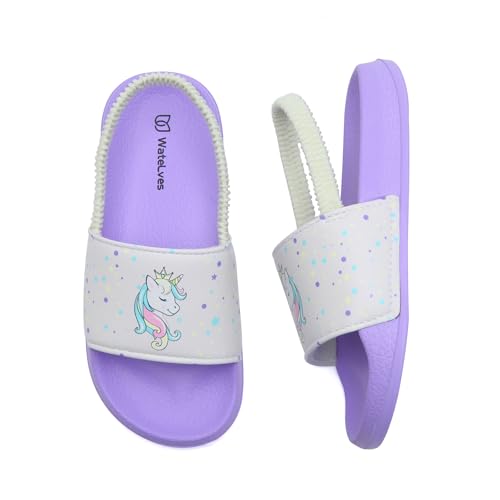 Image of WateLves Toddler Boys Girls Slides Sandals for Swim Beach Kids Water Shoes Casual Summer Slippers