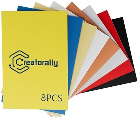 Creatorally 8PCS Laser Engraving ABS Double Color Plastic Sheets, 12" x 8" x 0.05" Engravable Blanks for Custom Name Badges, Signs, Retail Logos, DIY Crafts (8 Colors Mixed)