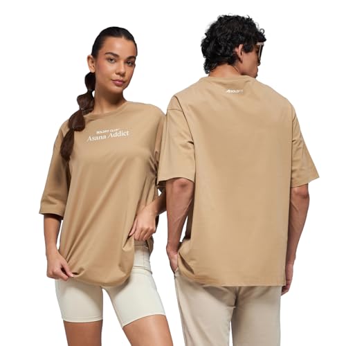 Image of Boldfit Tshirt for Man Unisex Oversized Tshirt for Woman Graphic Tees Supreme Comfort, Effortless Style Oversized T Shirt for Men, Breathable Polycotton T-Shirt for Lounging, Casual Outing, Yoga Wear