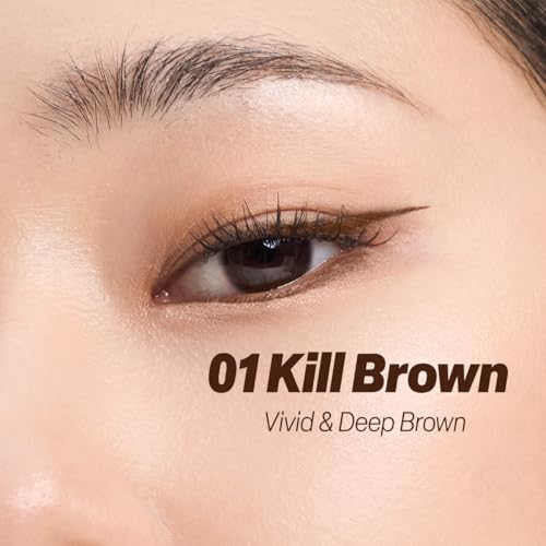 Image of CLIO Superproof Pen Liquid Eyeliner, Waterproof Smudge Proof Long Wear, Ultra Precision Sponge Tip, One Stroke High Pigment Color, Fast Dry Formula, Sharp Wing, Safe for Sensitive Eyes (002 Brown)