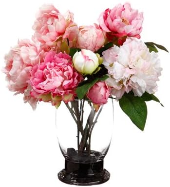 Peony in Glass Vase