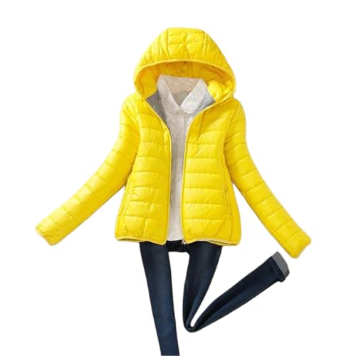 Winter Jackets for Women Trendy Warm Lightweight Puffer Coats Solid Quilted Full Zip Down Outerwear with Hood