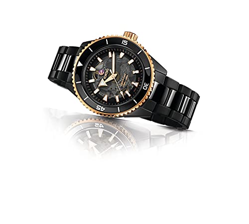Rado - Captain Cook - 43 mm- Men - Swiss Watch - High-Tech Ceramic - Automatic – Matte Black and Rose Gold4