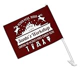 GRAPHICS & MORE Santa's Workshop Logo Christmas Toys North Pole Alaska Car Truck Flag with Window Clip On Pole Holder