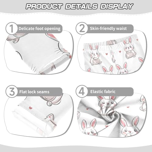 Cartoon Rabbit Love Girls Leggings Ultra Soft Compression Yoga Gym Pants for Kids 4-10T3