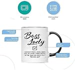 Funny Boss Lady Coffee Mug for Women Boss Lady Gifts Women Boss Day Gift Coffee Mug for Boss Female Manager CEO Leader from Employee Ceramic Coffee Cup Gift Idea for Bosses Coworkers Boss Lady Mug