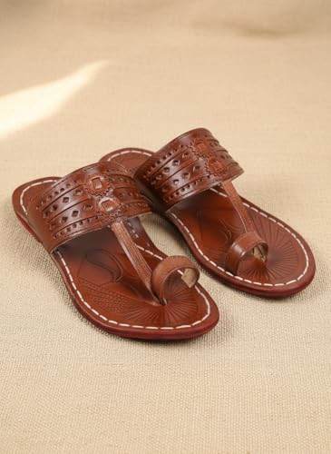 Image of Kolhapuri Chappal for Men|Kolhapuri Slippers for Men|Kolhapuri Shoes for Men|Leather Slippers for Men|Wedding Slippers for Men-B1