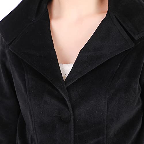 Image of Leather Retail Long Winter Wear Velvet Jacket For Women