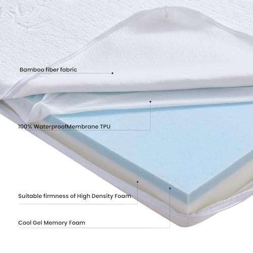 Keawis XX-BM-11 Mini Crib Mattress(38 * 24 * 3),Bamboo Fiber And Microfiber Washable Cover,Dual Firmness Gel Memory Foam Mattress,Waterproof Breathable Soft thumb #4