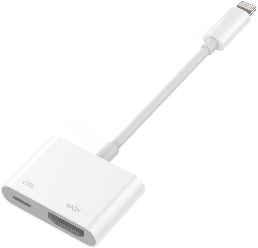 Phone to HDMI TV Cable, Ublue Compatible for iPhone XS/XSmax/XR/X/8/7/6/plus iPad iPod to TV Projector Monitor, 1080P Digital AV Adapter Sync Screen HDMI Connector (White)