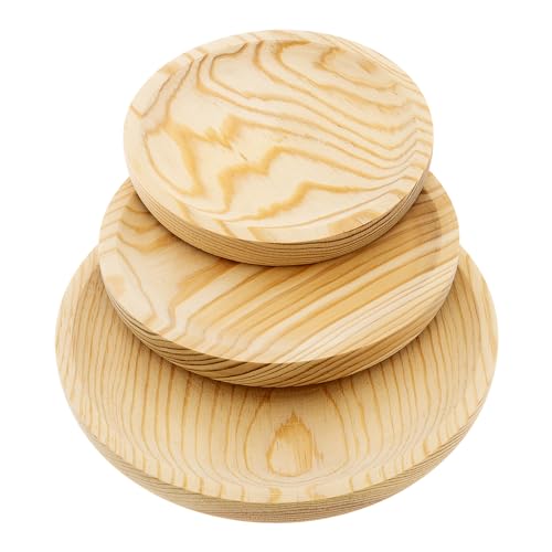 PoPproduct-Platos de pulpo de madera elaborados artesanalmente en Galicia.Set de 3 platos de 22,18 y 16 cms de diámetro.Platos para pulpo de madera de pino natural.