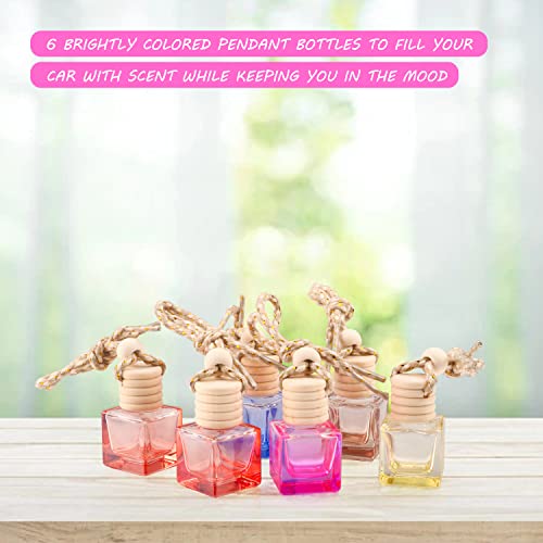 12 Pcs Hanging Perfume Bottle Car Air Freshener Bottle Essential Oil Fragrance Diffuser Bottle Pendant Car Ornament Decoration Accessories #TOP3