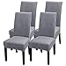 SearchI Stuhlhussen 4er 6er Elastische Set Stuhlbezug Universal Stretchhusse Moderne Husse Dekoration Stuhlüberzug für Stuhl Esszimmer (Dick-grau, 4er Set)