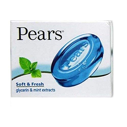 Pears Soft & Fresh Soap - Glycerin and Mint Extracts (125g) (pack of 2)