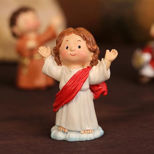 Décoration de Noël religieuse enfant crèche led résine